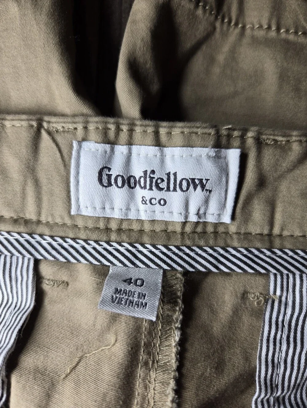 NWT Goodfellow & Co Men’s Light Khaki Flat‑Front Shorts Size 40